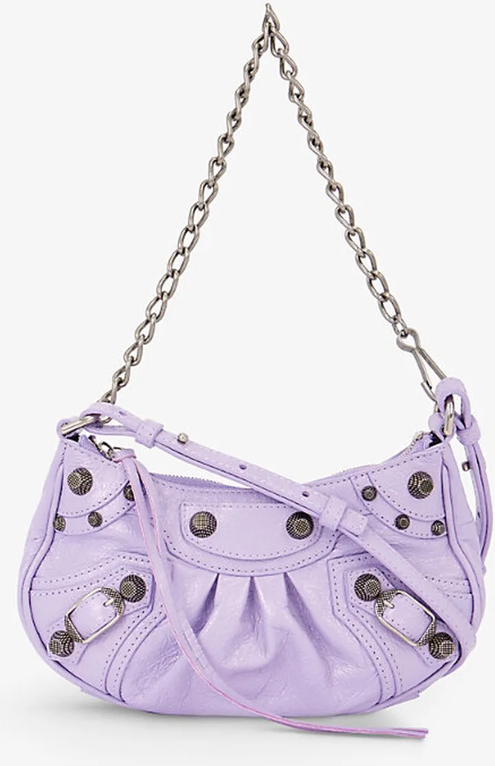 Womens Lilac Le Cagole Mini Leather Shoulder bag