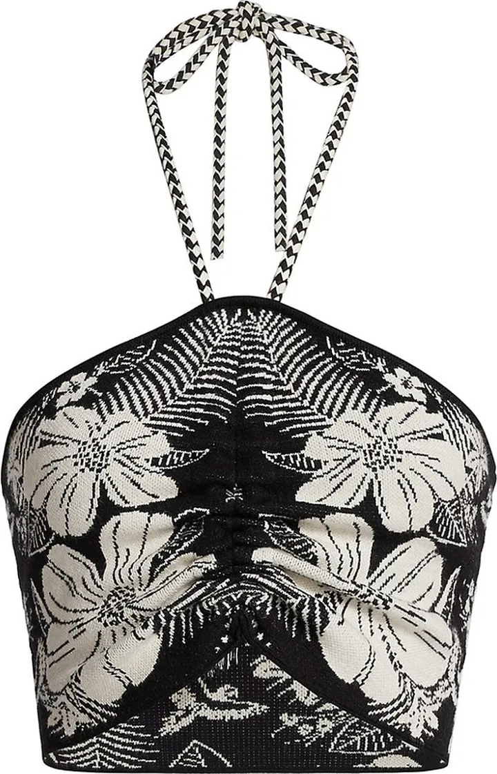 Macaw Elegance Halter Knit Top