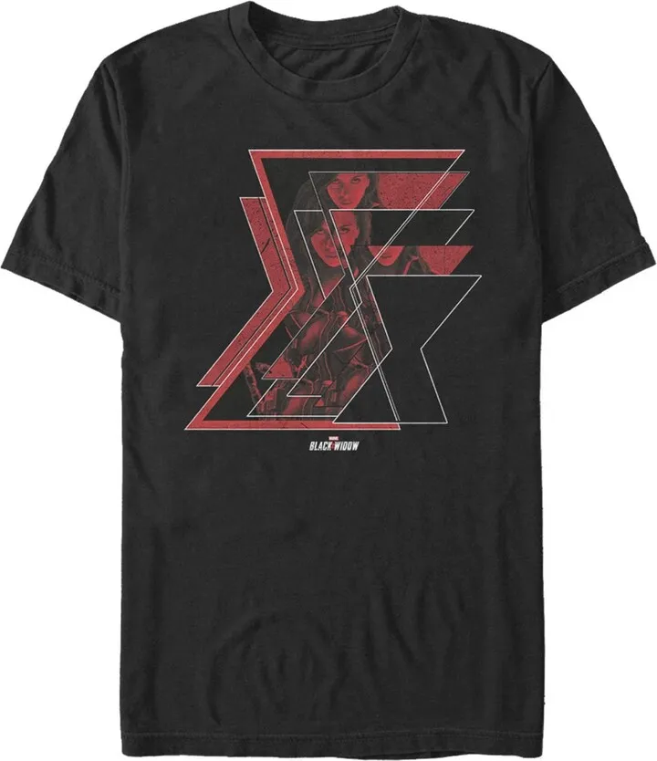Men's Marvel Black Widow Hourglass Reflection T-Shirt - Black - 3X Large