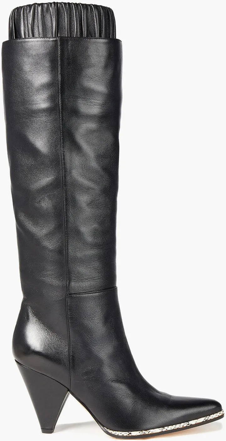 Leather knee boots