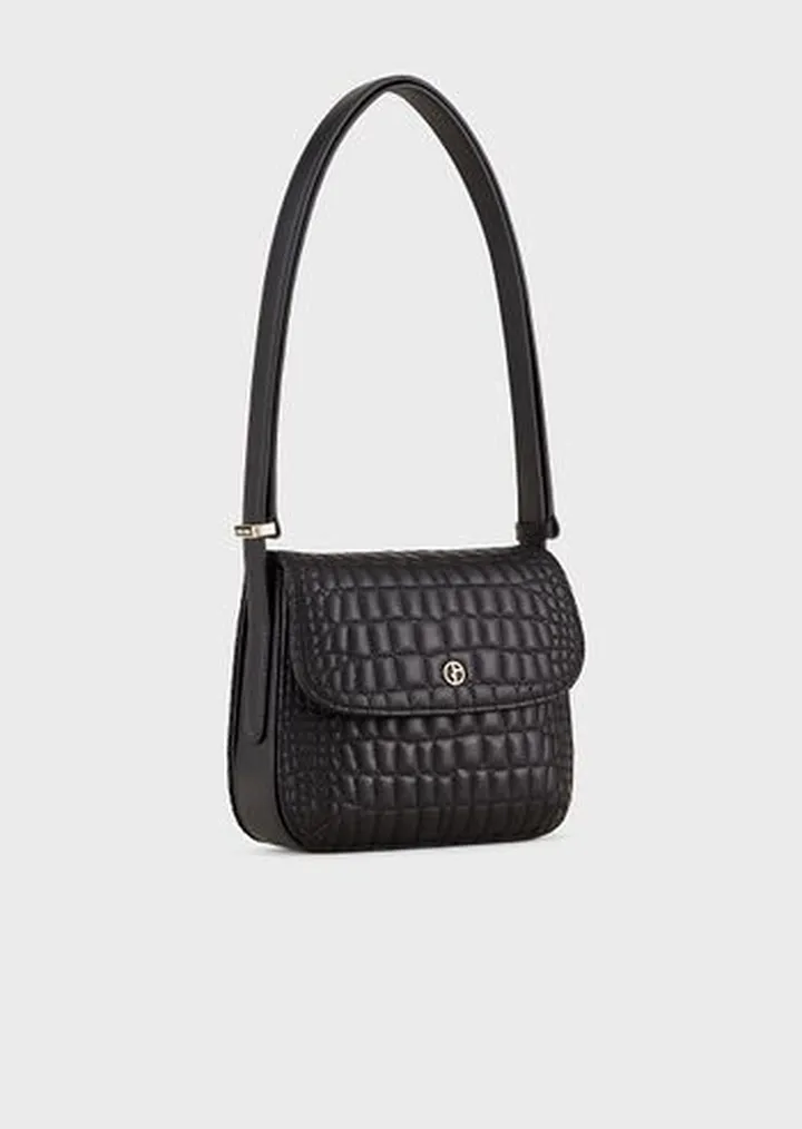 Small la Prima bag in croc-quilted nappa leather