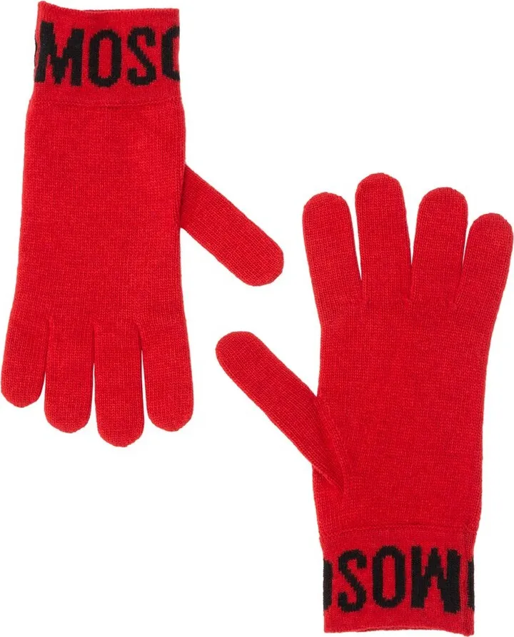 Moschino Logo Intarsia Slip-On Gloves