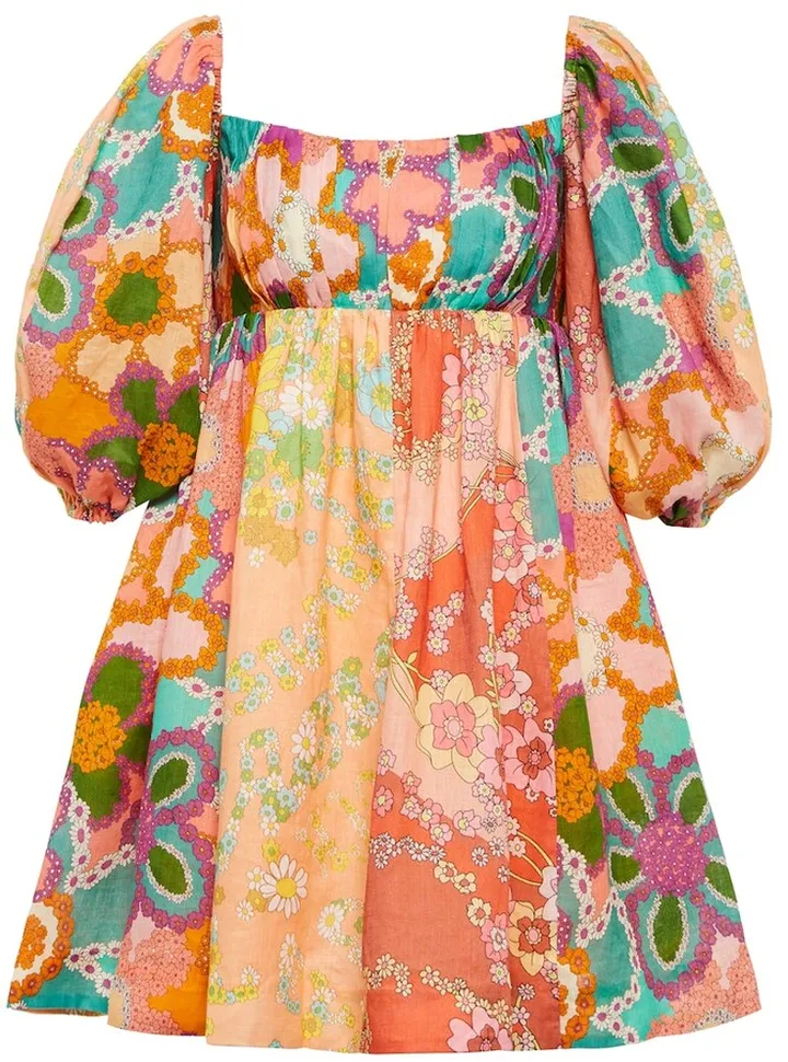 Lola floral linen minidress