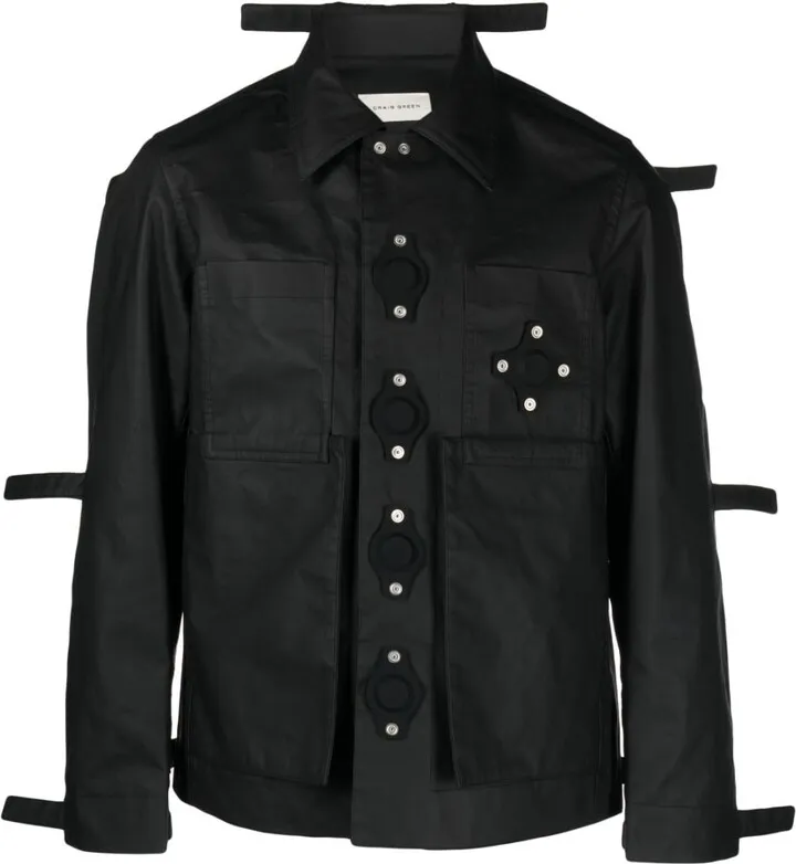 Tab eyelet strings bomber jacket