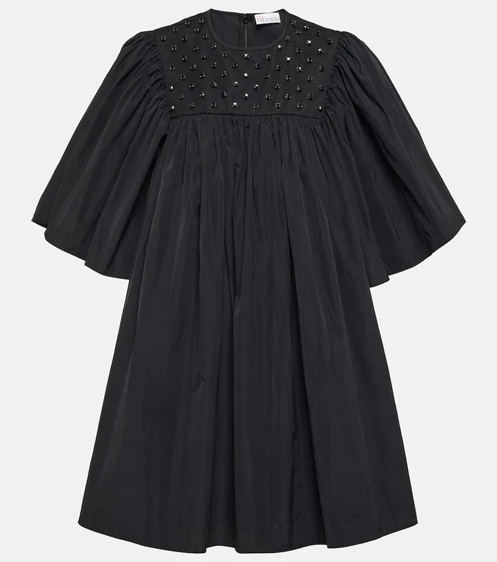 Embellished taffeta minidress