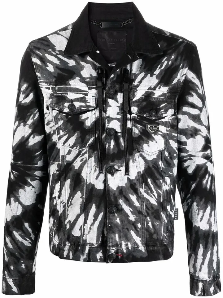 Drill tie-dye denim jacket