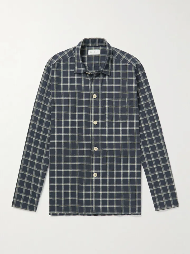 Checked Cotton-Flannel Pyjama Shirt