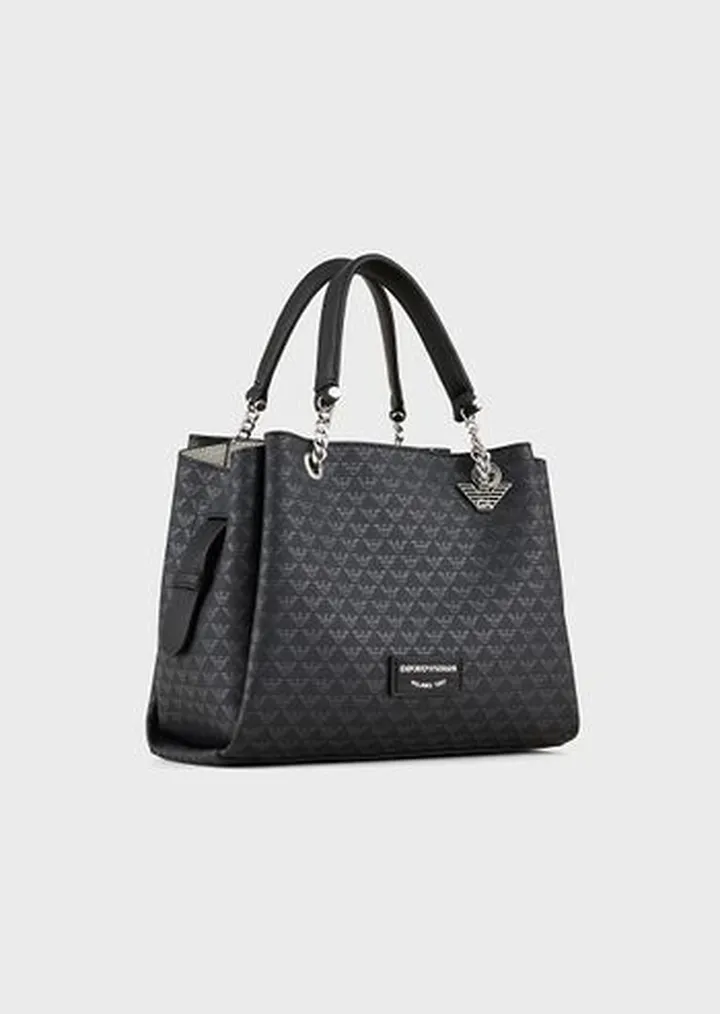 All-over eagle handbag with eagle charm