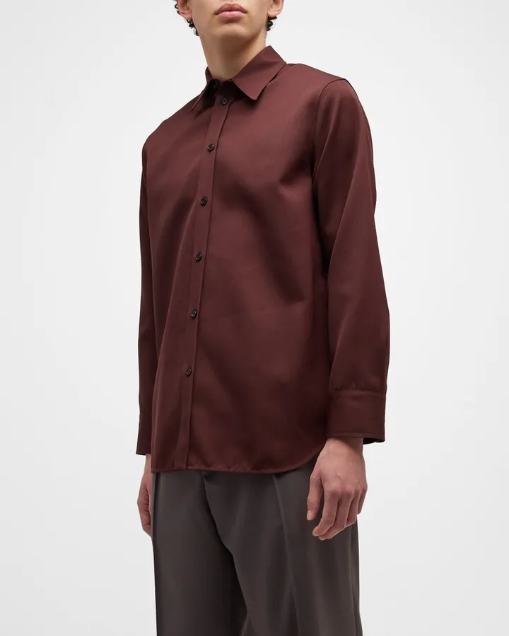 Men's Wool Collared Shirt