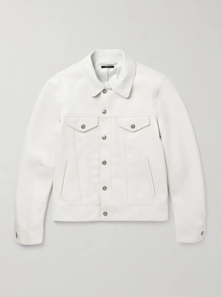 Full-Grain Leather Trucker Jacket