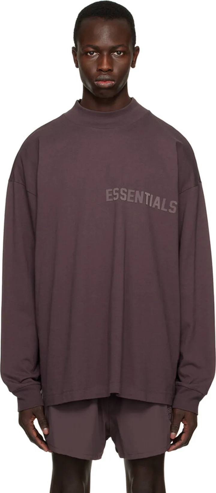 Essentials Purple Crewneck Long Sleeve T-Shirt