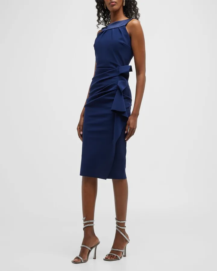 Sleeveless Ruffle Sheath Dress