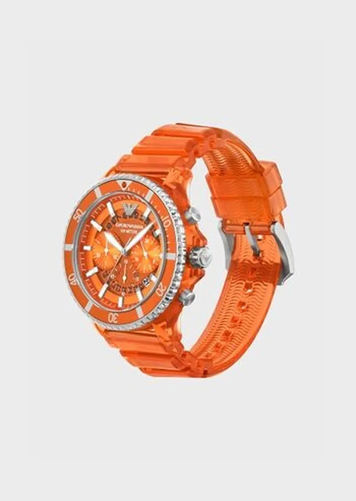 Chronograph Orange Polyurethane Watch