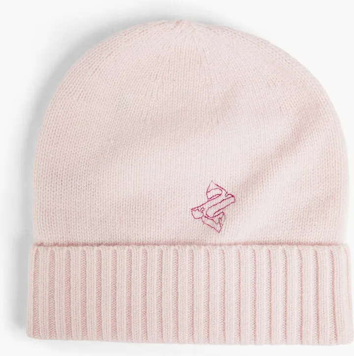 Embroidered cashmere beanie