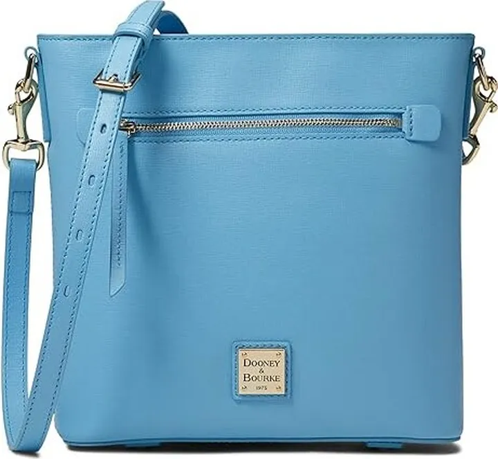 Dooney & Bourke Saffiano Zip Crossbody (Sky Blue) Handbags