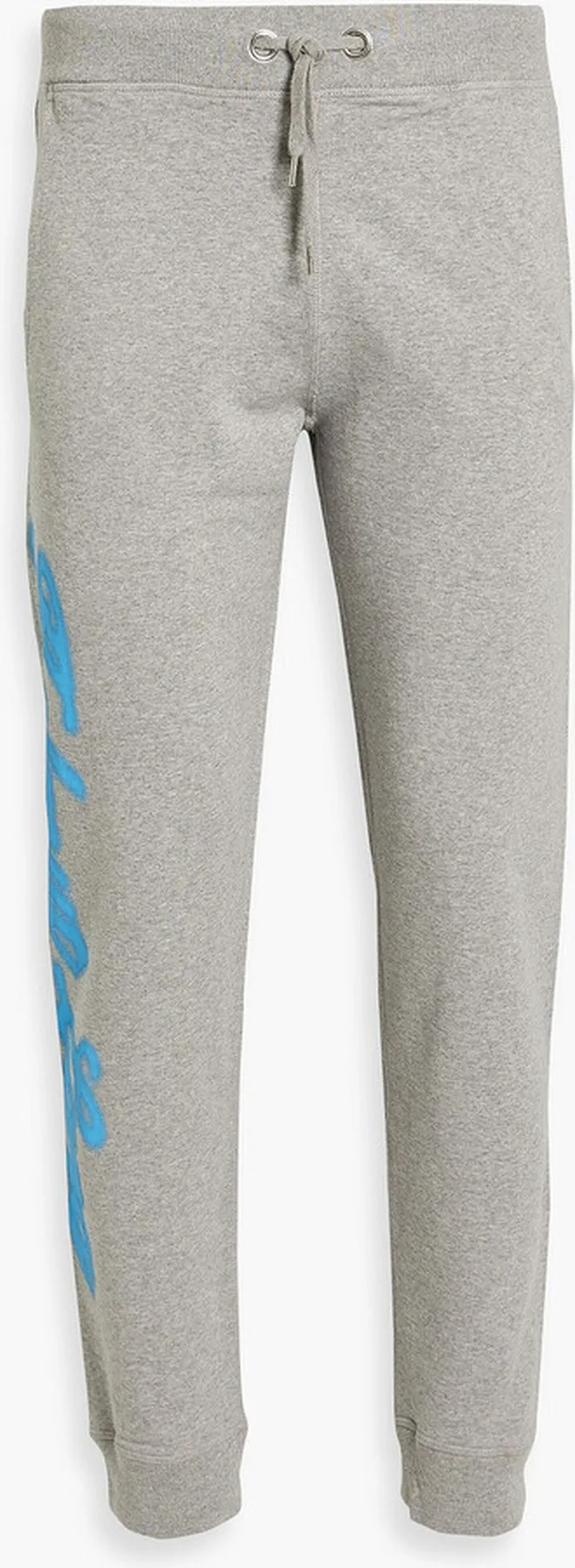Printed mélange French cotton-terry sweatpants