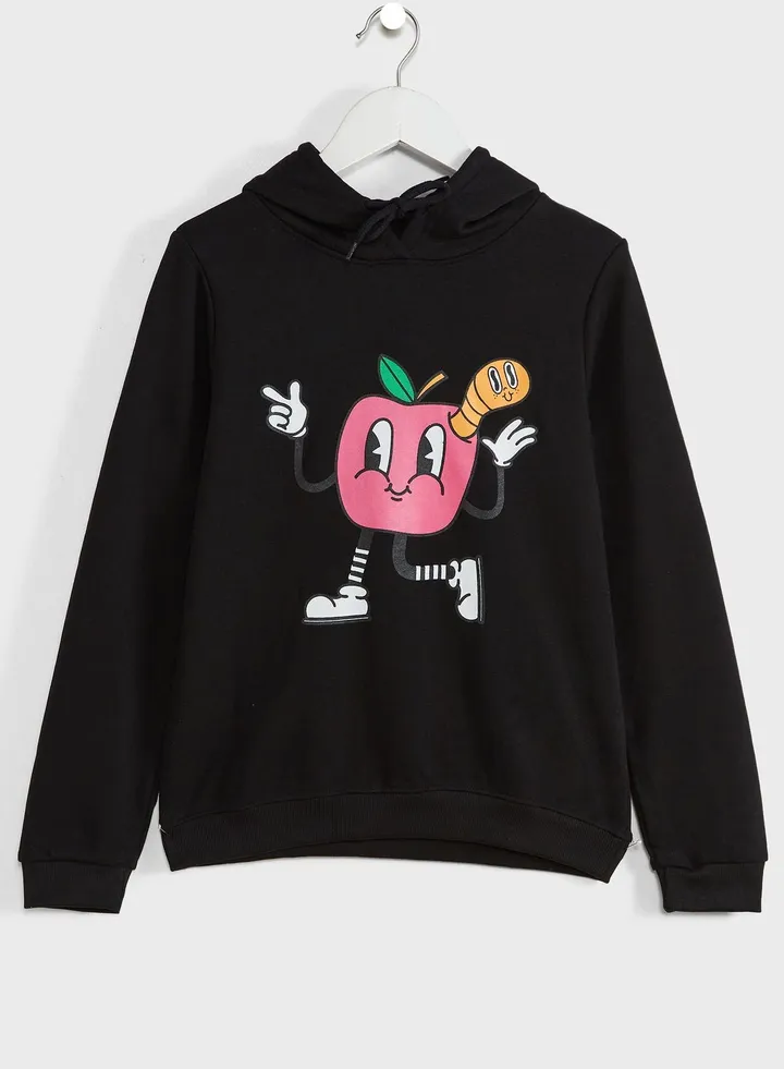 Girls Printed Hoodie