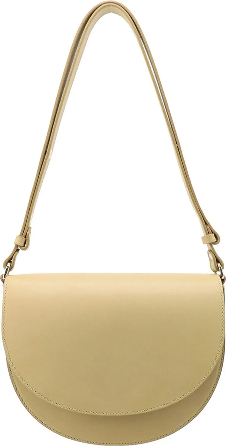 Leather shoulder bag with back logo