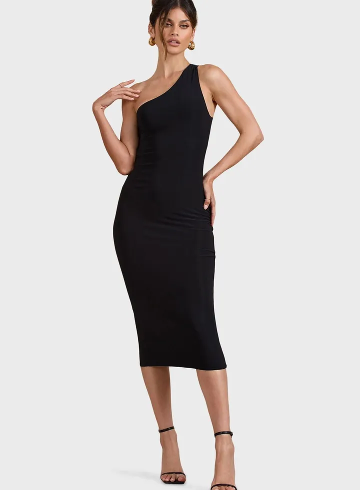 One Shoulder Knitted Dress