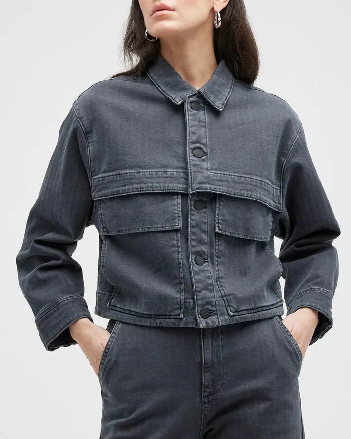 Mirah Cropped Boxy Utility Jacket