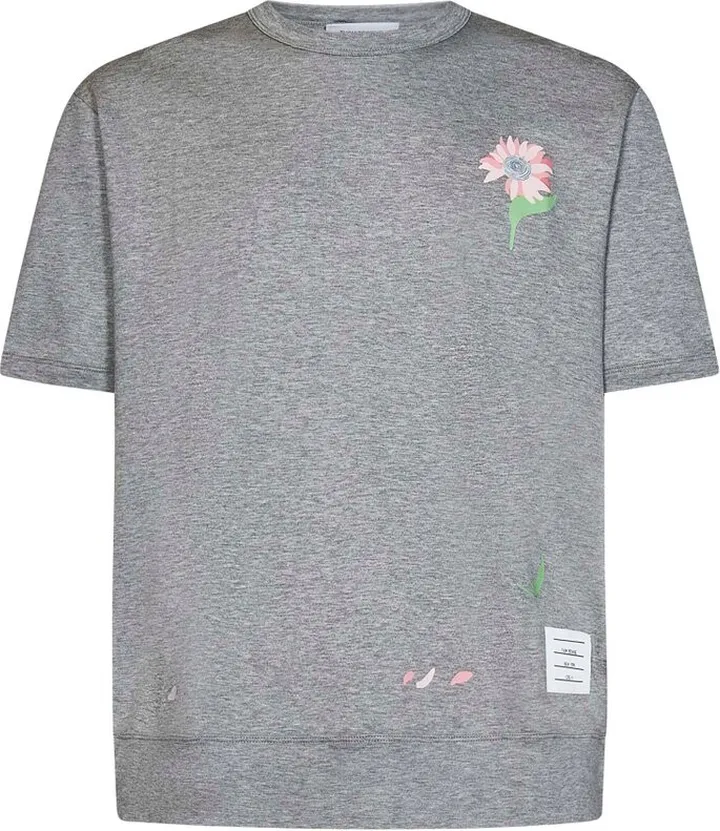 Thom Browne Floral-Printed Crewneck T-Shirt
