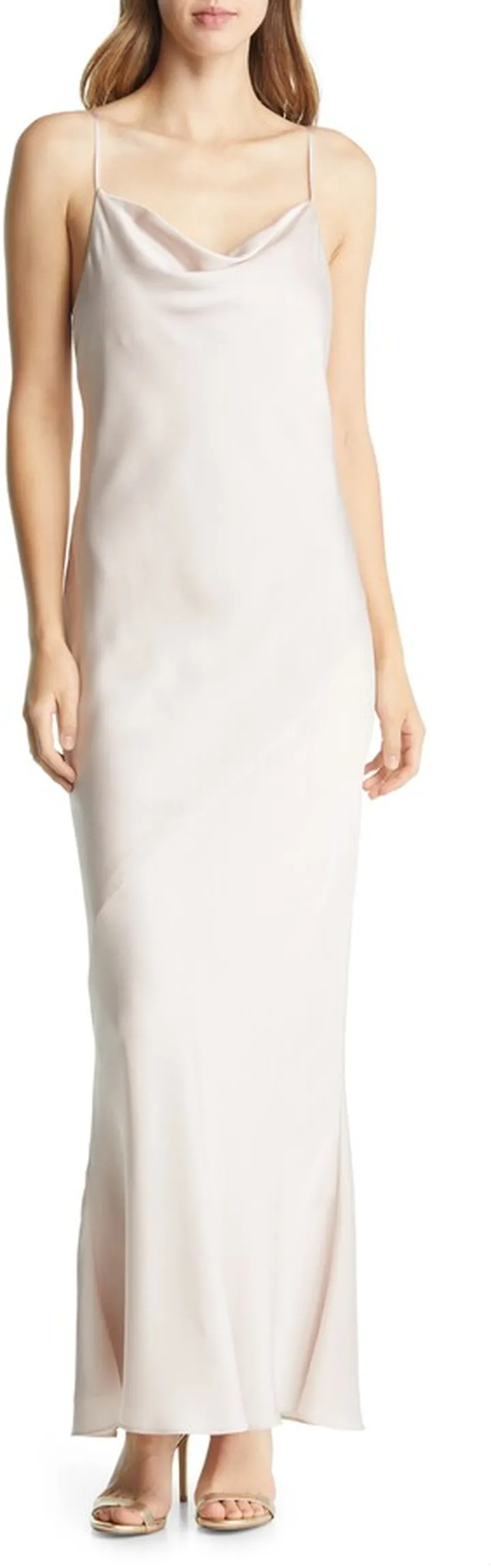 Cowl Neck Satin Gown