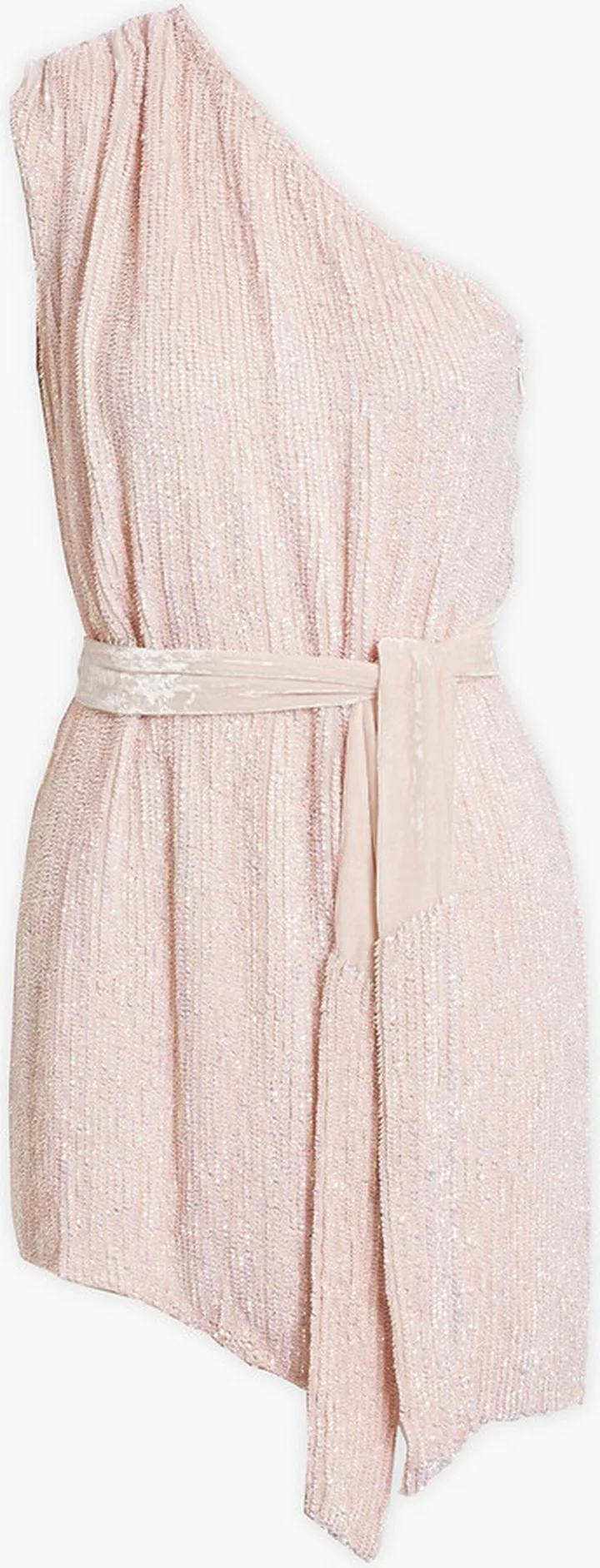 Ella one-shoulder sequined chiffon mini dress