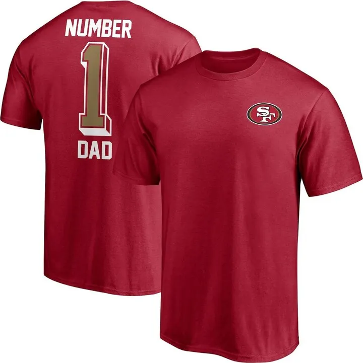 Men's Fanatics Branded Scarlet San Francisco 49ers #1 Dad T-shirt