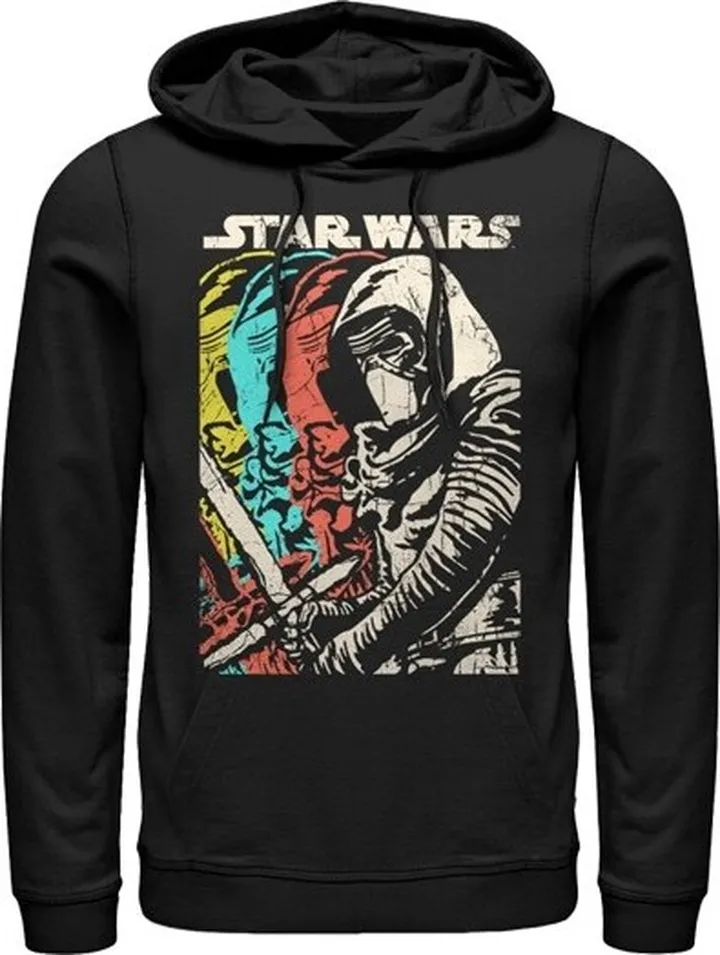 Men's Star Wars The Force Awakens Kylo Ren Copies Pull Over Hoodie - Black - X Large