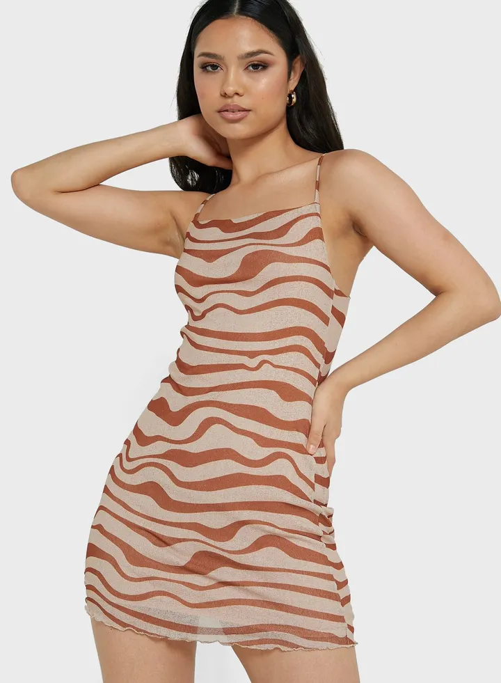 Strappy Printed Dress