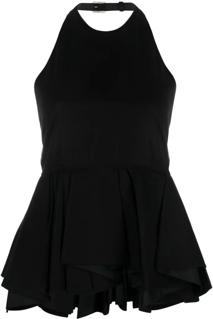 Halterneck Peplum Blouse