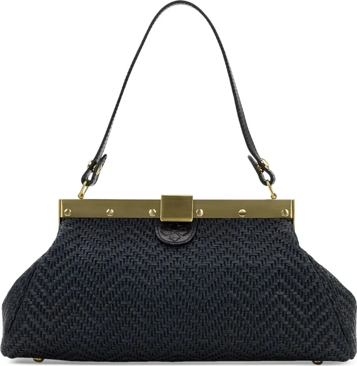 Patricia Nash Ferrara Woven Raffia Cusco Medium Frame Bag