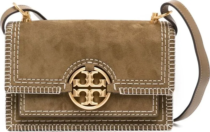 Whipstitch-Trim Shoulder Bag