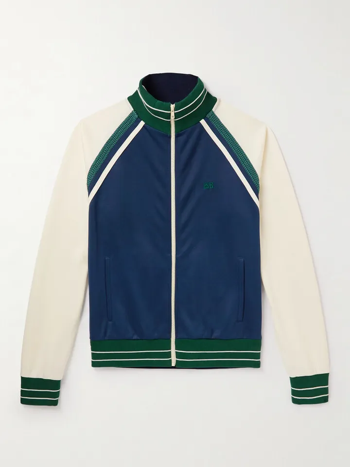 Kola Crochet-Trimmed Jersey Track Jacket