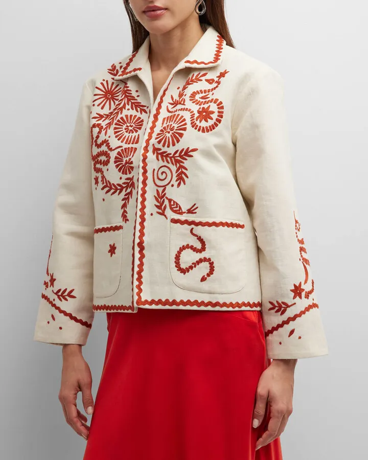 Snake and Snail Embroidered Jacket