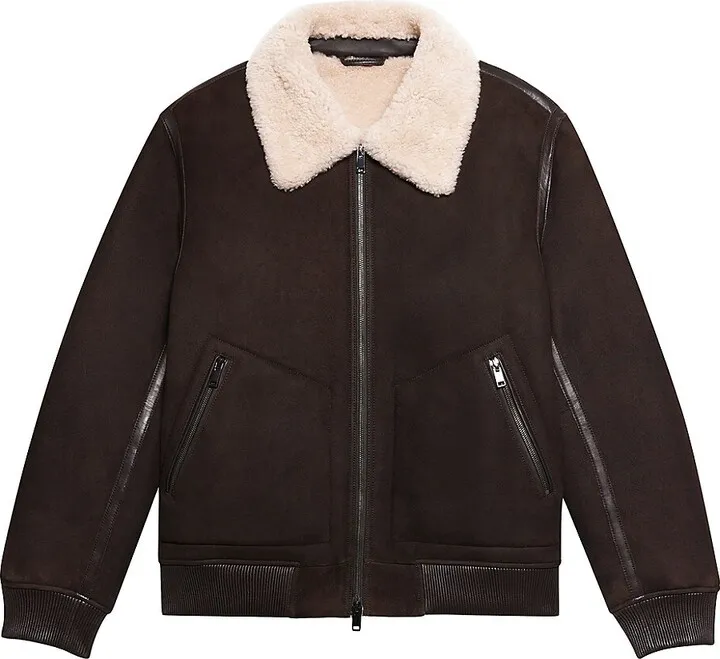 Shearling Collared Bomber Jacket