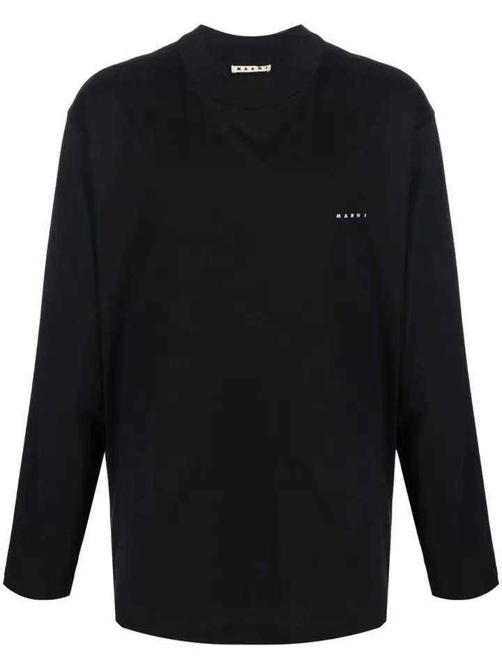 long-sleeve logo-print T-shirt