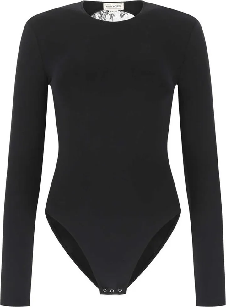 Alexander McQueen Lace Detailed Stretched Bodysuit