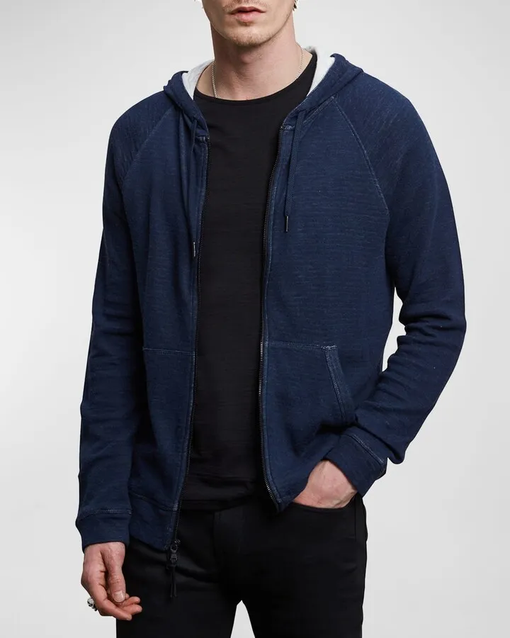 Men's Double-Knit Plaited Hoodie