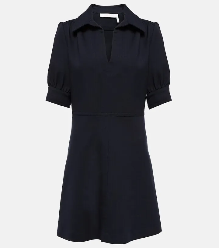 A-line cotton-blend minidress