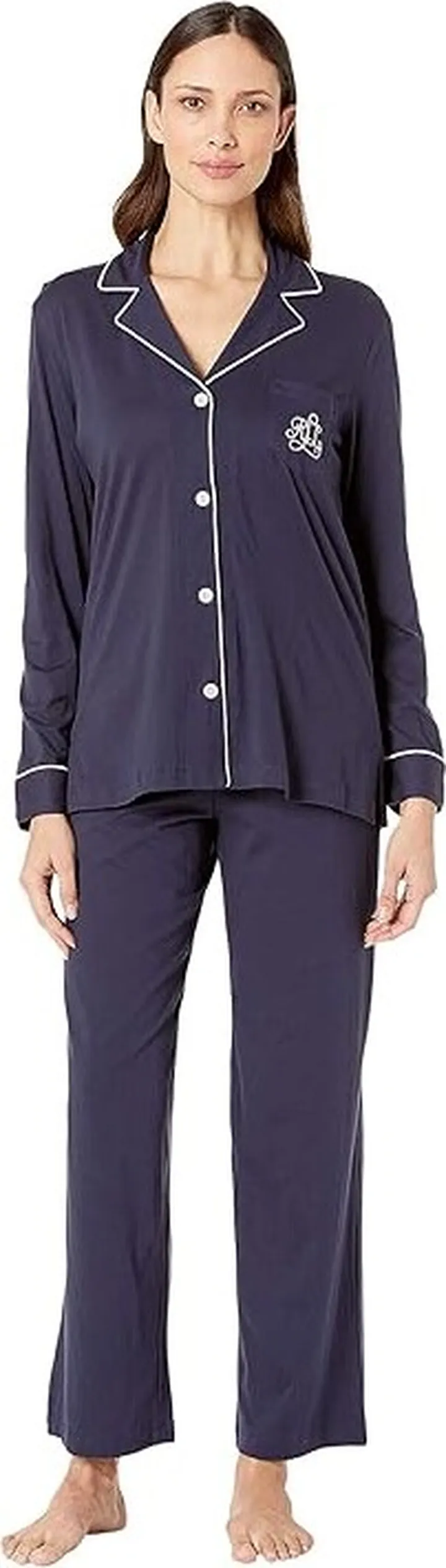 LAUREN Ralph Lauren Hammond Knits Pajama Set (Navy) Women's Pajama Sets