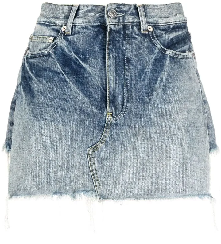 Trompe l'Oeil denim mini skirt shorts