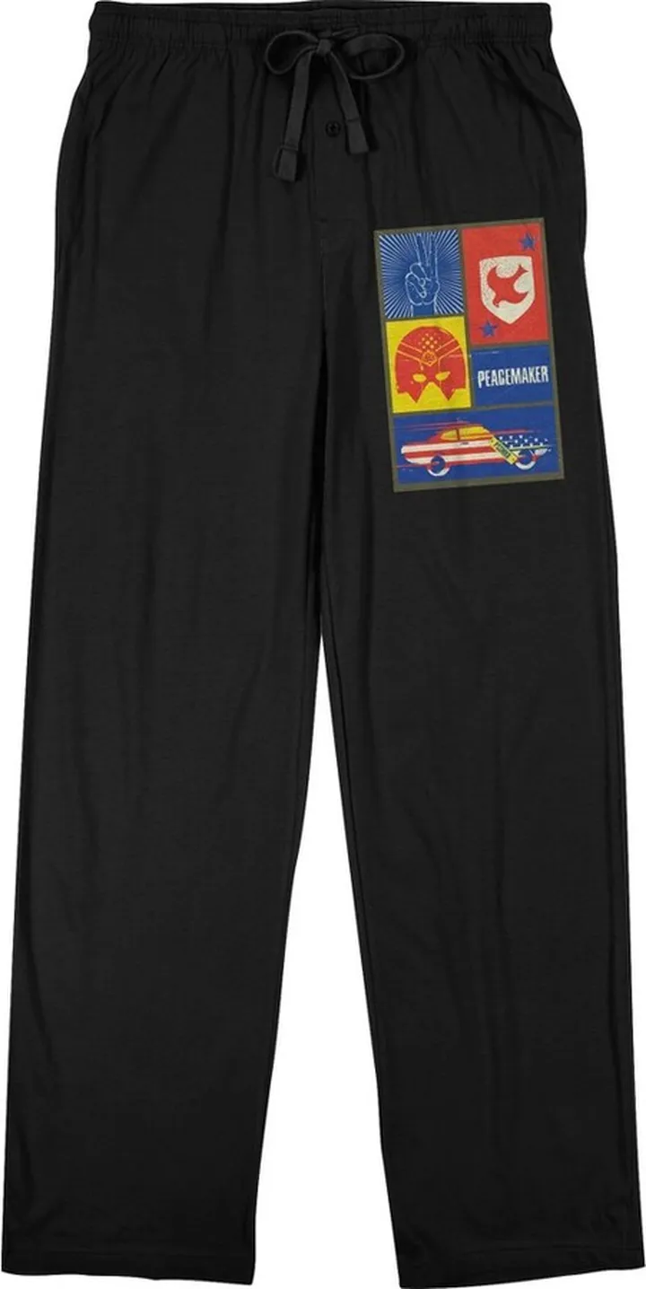 Peacemaker TV Series Freedom Icons Black Pajama Pants-3XL