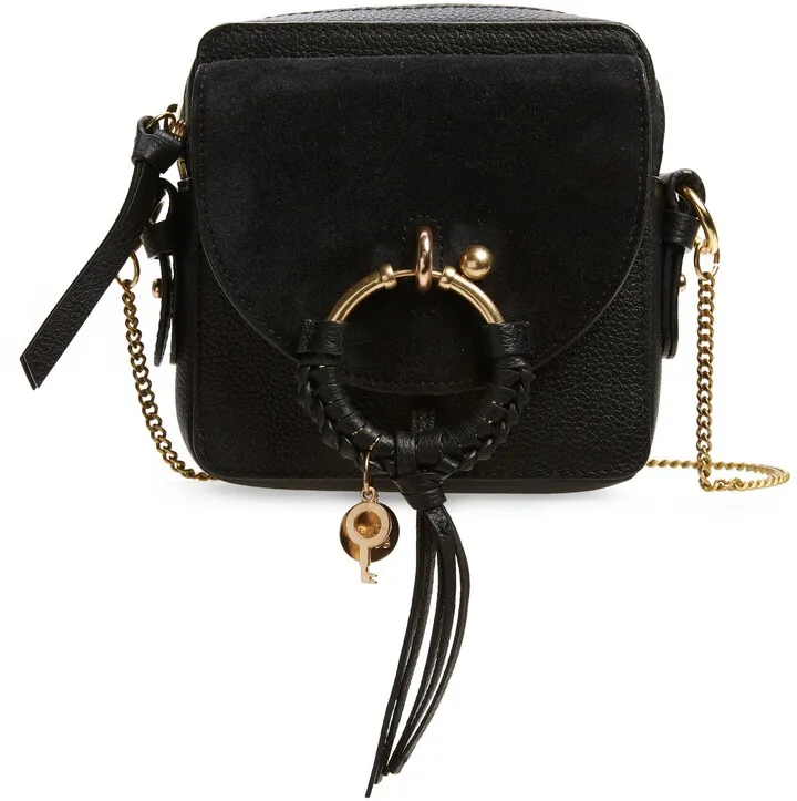 Small Joan Suede & Leather Crossbody Bag