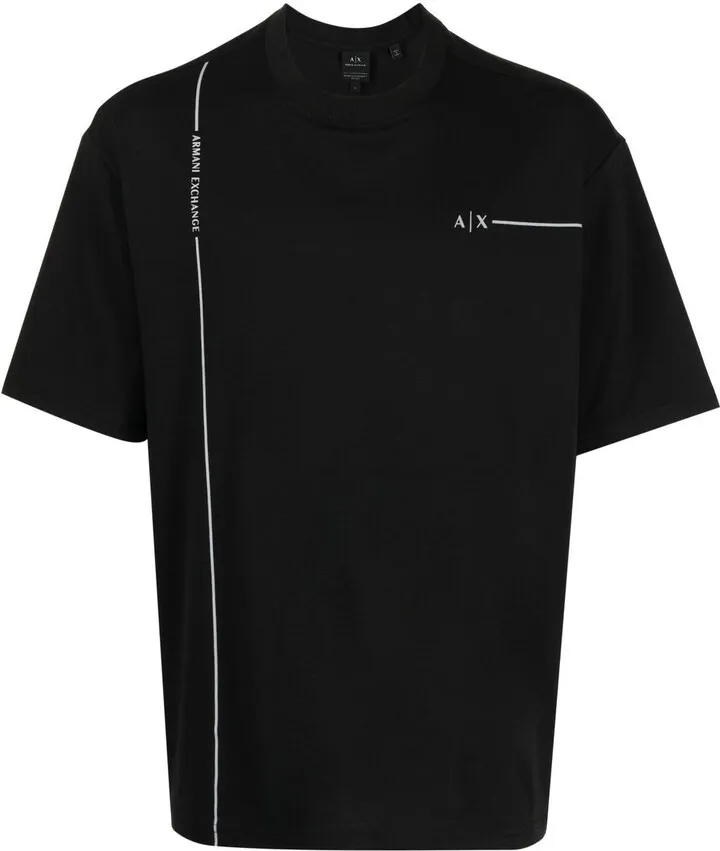 stripe-detail logo-print T-shirt