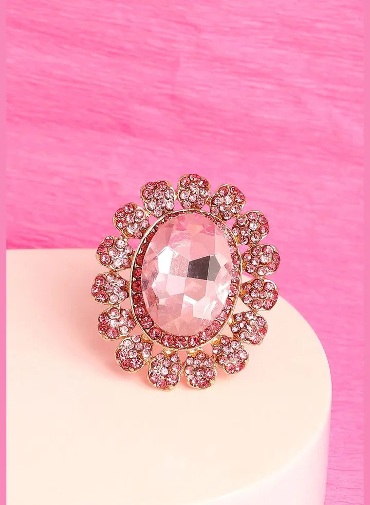 Gold Plated Party Designer Stone Ring For Women