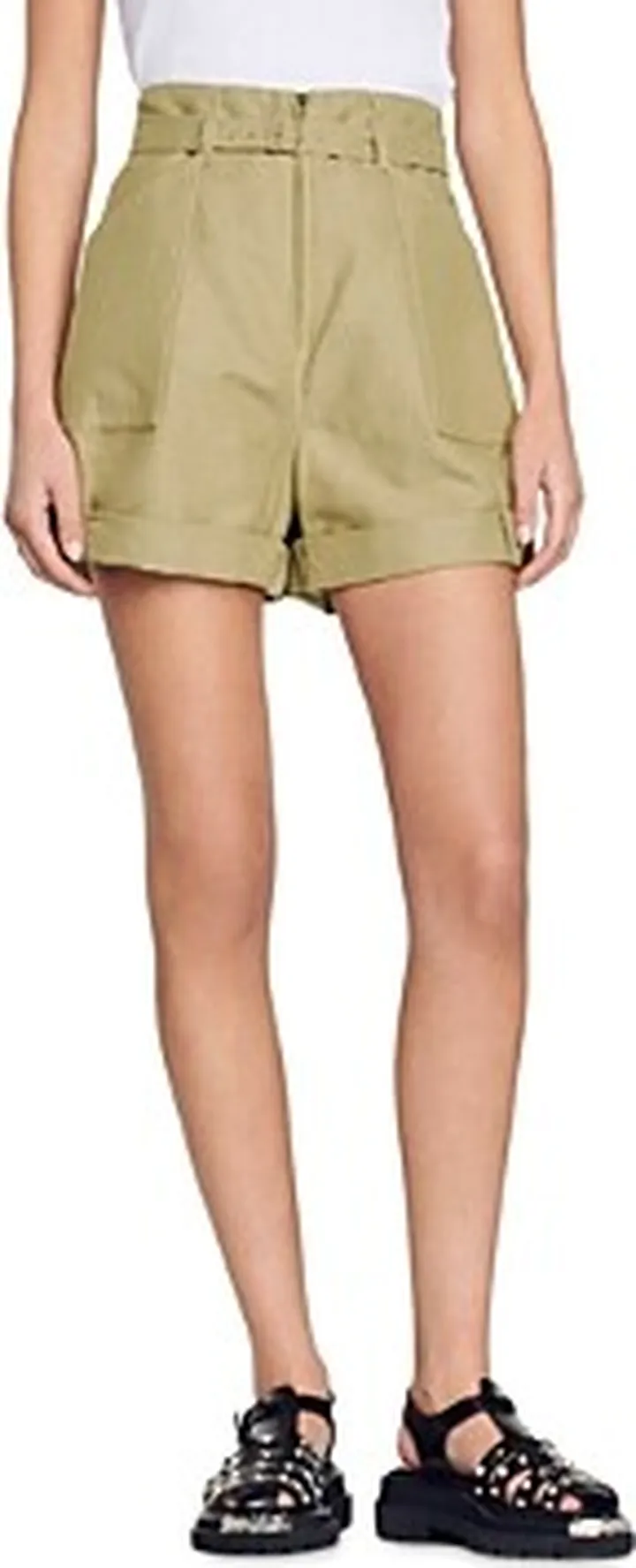Sandro Mandarin Belted Utility Shorts