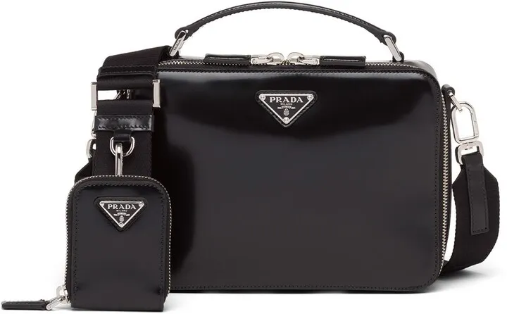 Brique brushed-leather crossbody bag