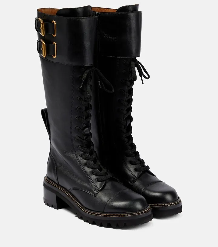 Mallory leather combat boots