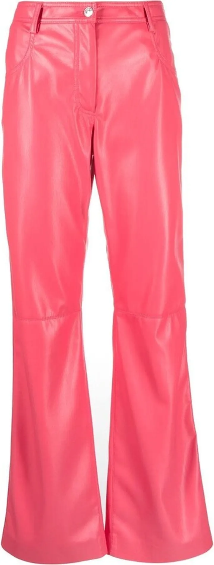 Faux-Leather Straight-Leg Trousers